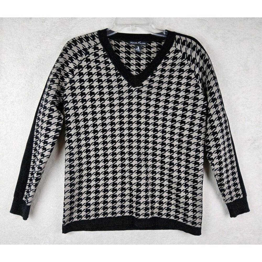 Peace Of Cloth Women's Colorblock V Neck Long Sleeve Sweater Size S